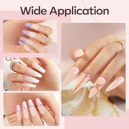 modelones Builder Nail Gel, 8-in-One Cover Nude Builder, LED Lamp Cured Thickening Apex Building Strengthener Extension Rubber Color Base Gel Polish Glue in a Bottle for Home DIY Salon Girls thumbnail 7