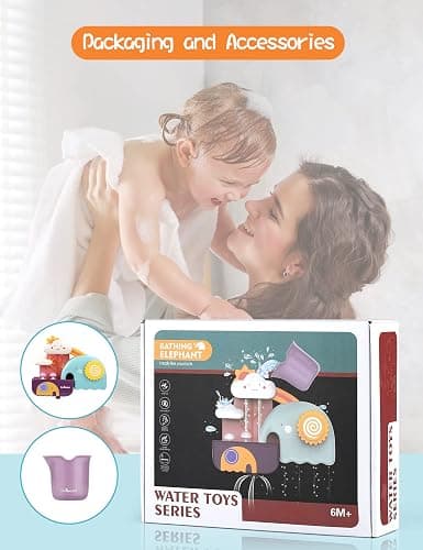 TI-TOO Baby Bath Toys, Fun Simple Physics Educational Bathtub Water Toy, Bath Time Fun Splash Toys for 1, 2, 3+ Year Old Boys Girls Toddlers, Safe Colorful Skin Friendly Waterwheel Bathing Toy thumbnail 6