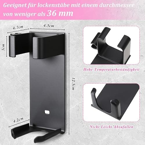 Wandhalterung für Dyson Airwrap Halterung Dyson Halterung, Dyson Zubehör Halterung Föhn Halterung Ohne Bohren, Dyson Föhn Halterung Dyson Halterung Airwrap für Verschiedene Lockige Haar Sticks thumbnail 3