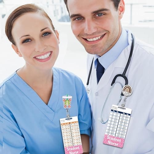 Plifal Student Nurse Badge Buddy Card Holder Nursing Accessories Vertical ID Name Identification Tags Nurse Work W Height & Weight Conversion Charts thumbnail 6