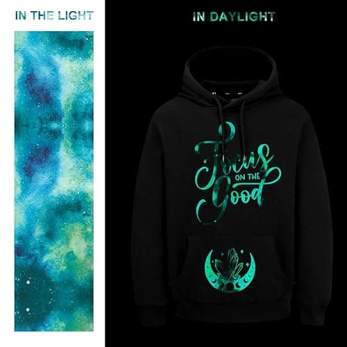 Tintnut Glow in The Dark Galaxy Heat Transfer Vinyl Roll - 12 Inch x 5 ft Green Night Starry Sky Iron on Vinyl Pattern Printed HTV DIY T-Shirts Handbags Hat Pants Craft for Cricut or Silhouette Cameo thumbnail 7