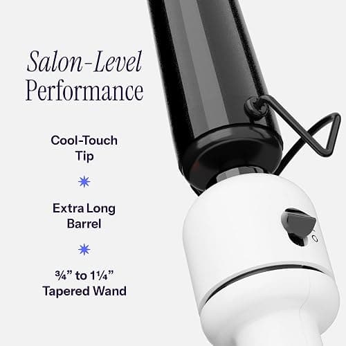 Hot Tools Professional Nano Ceramic Extra Long Tapered Curling Iron | 3/4" to 1.25" Tapered Barrel for Soft Waves & Curls, Variable Heat Settings up to 450°F, 8 Ft Cord thumbnail 3