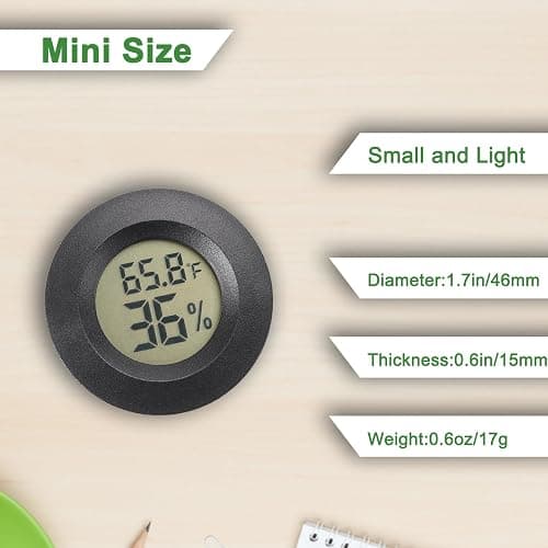 Reptile Thermometer and Humidity Gauge Digtal Terrarium Thermometer Circular Bearded Dragon Cage Accessories Reptile Temp and Humidity Gauge for Leopard Gecko Hermit Crab Gecko Lizard Etc 2pc thumbnail 2