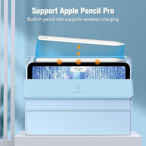 Fintie Hybrid Slim Case for iPad Mini 7 (A17 Pro, 7th Generation) 2024 / iPad Mini 6 (6th Gen) 8.3 Inch, [Built-in Pencil Holder] Shockproof Cover Clear Transparent Back Shell, Blue thumbnail 6