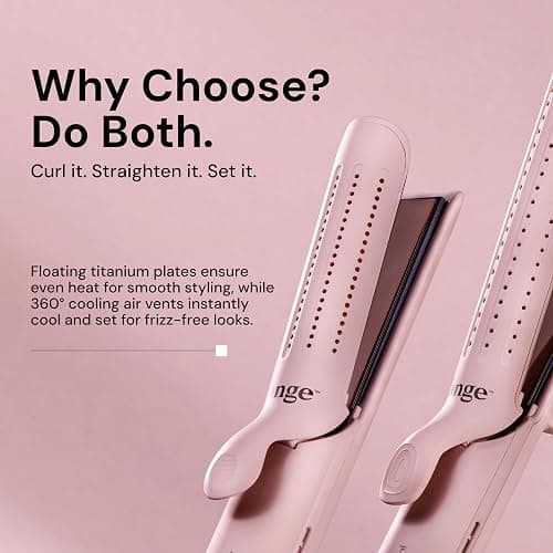 L'ANGE HAIR Le Duo Grande 360° Airflow Styler | 2-in-1 Curling Wand & Titanium Flat Iron Professional Hair Straightener and Curler with Cooling Air Vents to Lock in Style (Blush) thumbnail 6