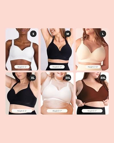 SHAPERMINT Sweetheart Bras for Women – Wireless Push Up Bra with Support, Full Coverage Seamless Bralette thumbnail 4
