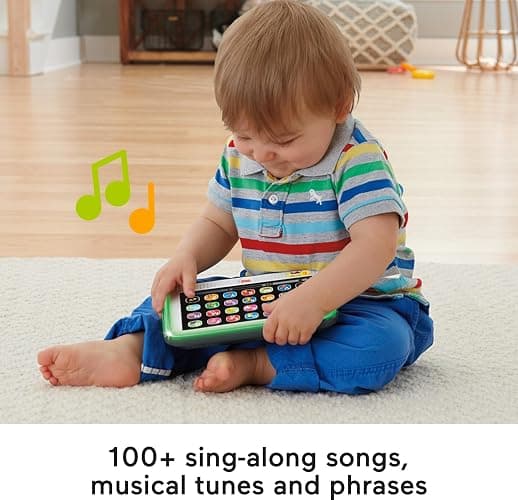 Fisher-Price Toddler Learning Toy Laugh & Learn Smart Stages Tablet Pretend Computer with Music & Lights for Kids Ages 1+ Years thumbnail 5