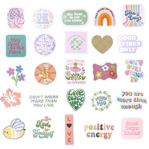 100PCS Cute Preppy Stickers Pink Motivational Vinyl Waterproof Stickers for Laptop Bumper Water Bottles Computer Phone Hard Hat Car Inspirational Decals for Adults Women Kids Teen Girls thumbnail 5