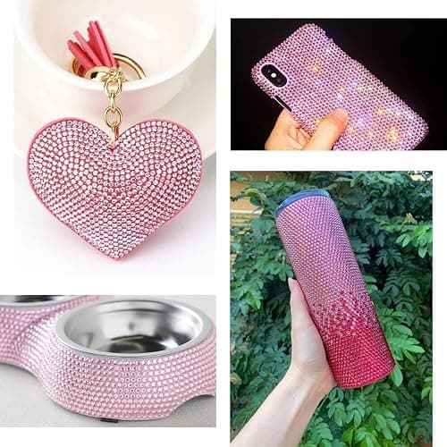 qiipii 28 Types Pink Jelly Resin Rhinestones w B7000 Glue for Bedazzling Crafting 3mm-6mm Flatback Colorful Stones Gems Diamonds Bedazzler Kit for Nails Face Eyes Makeup Crafts Tumblers Bottles Shoes thumbnail 4