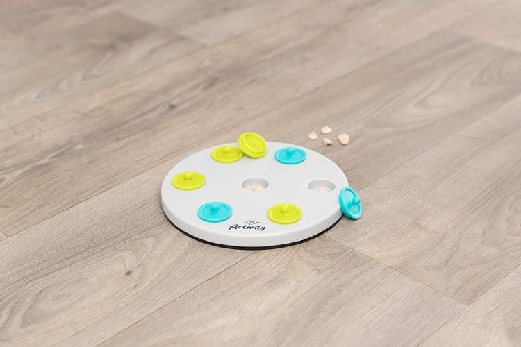TRIXIE Rabbit Snack Board – Interactive Bunny Puzzle Toy with 7 Compartments for Mental Stimulation – Enrichment Toy for Rabbits, Ferrets, Chinchillas & More – Multicolor, 8.25 x 8.25 x 1.5 in thumbnail 4