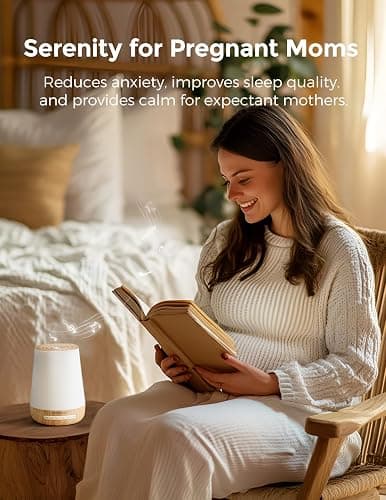 Baby Sound Machine, Momcozy White Noise Machine for Baby Sleeping with Night Light, Toddler Sleep Trainer with 34 Soothing Sounds, Timer, App Remote Control, Personal Sleep Routine(Wood Grain) thumbnail 3