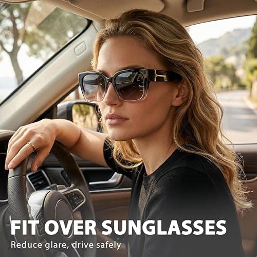 Myiaur Fit Over Sunglasses for Women, Trendy Designer Style Oversized Polarized Sunglasses for Driving with UV400 Protection thumbnail 2