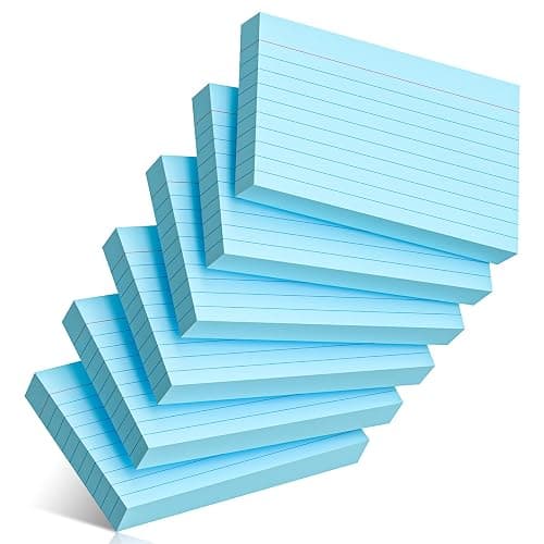 300 Count Index Cards 3 x 5 Inch Ruled Blue Index Cards, Flash Cards College Ruled for School, College, Office and Home Organization, Durable Study To Do List Note Cards with Ruled Lines - Image 1