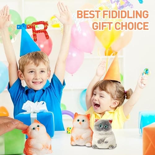 2 Pack Cat Squishy Squeeze Toys, Stress Relief Squishies for Kids Party Favors, Furry Cat Toys Squishy Funny Fidget Toys Novelty Things Suitable for Adults Kids thumbnail 7
