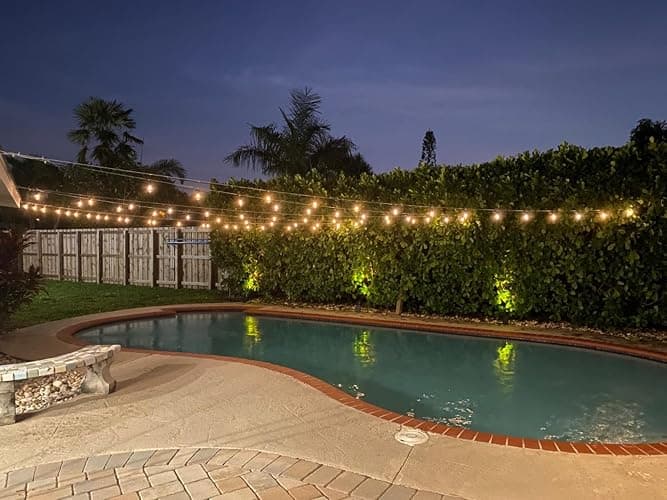 Brightech Ambience Pro Solar Powered Outdoor String Lights, 48 ft Commercial Grade Waterproof Patio Lights, 15 Edison Bulbs, Shatterproof LED String Lights for Outside, Porch - 1W Soft White thumbnail 7