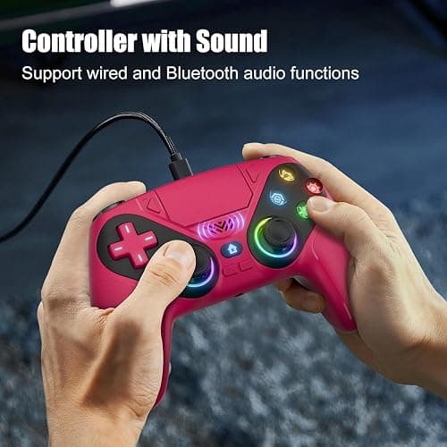 Nonbliep LED for PS5 Controller, for PS5 Slim/Pro/PC, Wireless Controller with 9 Colors RGB Light/Dual Vibration/Turbo/3.5mm Audio Jack/Speaker/Programmable for Playstation 5 Controller thumbnail 7