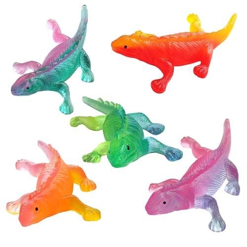 YIWLFQH 5 PCS Super Sticky Gradient Color Series Cute Soft Lizard Mochi Squishy Toys,Fidget Toys,Stress Relief Squeeze Toys,Gift Collection Kids Toys - Image 1