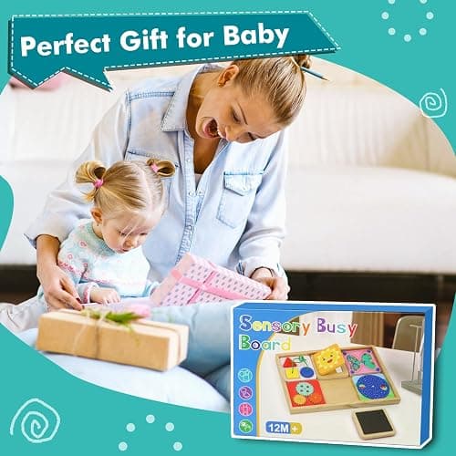 Ancaixin 6-in-1 Montessori Busy Board for 1 Year Old, Magnetic Sensory Toys for Toddler, Wooden Activity Busy Board for 12+ Months Baby, Fine Motor Skills Toys for Boys & Girls, Birthday Gifts 1 2 3 thumbnail 7