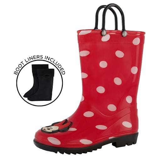 Disney Girl's Minnie Mouse Toddler Rain Boots with Soft Removable Liner Snow thumbnail 2