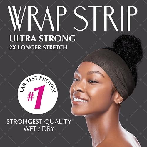 Red by Kiss Hair Wrapping Strip, Ultra Strong 2X Longer Stretch, 40 Strips, Suitable for Wet/Dry Hair, White, Styling Paper for Sleek Hairstyles (3.5", Black, 6 PACK) thumbnail 5