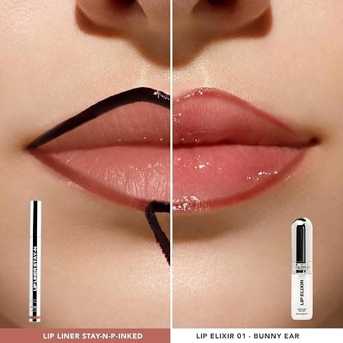 Sacheu Lip Liner STAY-N Peel Off Lip Stain — Long Lasting Waterproof Lip Tint with Hyaluronic Acid & Vitamin E — Transfer Proof Matte Finish, Vegan & Cruelty-Free (p-INKED & Bunny Ear) thumbnail 2