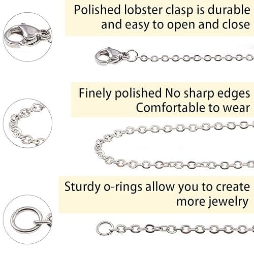 Jishi Chains Jewelry Making Supplies, 60ft Cable Link Chains for Making Jewelry Necklace Earring Bracelet Findings DIY Craft Kit for Adults, 6-Color 2mm Gold Silver Copper Plated Metal Link Rolls Bulk thumbnail 4