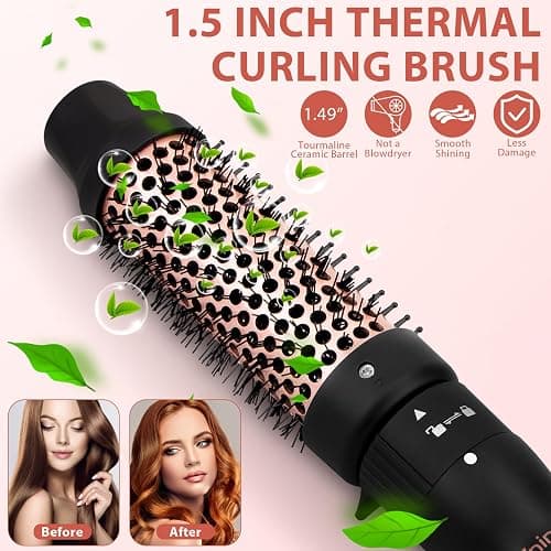 5 in 1 Curling Iron Set, 3 Barrel Curling Iron Set with Curling Brush (1.5 inch),4 Interchangeable Ceramic Curling Wand (0.5-1.25"), Instant Heat Up, 2 Temps Setting, with Comb & Glove & 2 Hair Clips thumbnail 3