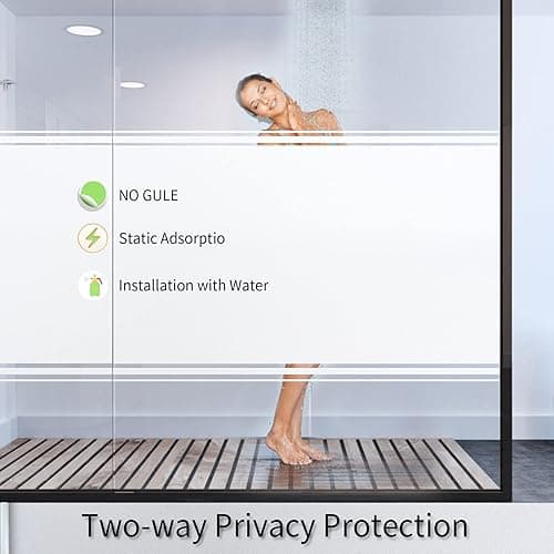 Frosted Glass Window Film with Tools,Reusable Window Privacy Film,Static Clings Window Film Kit for Home Bathroom and Office. (White, 17.5Inch×78.7Inch) thumbnail 3