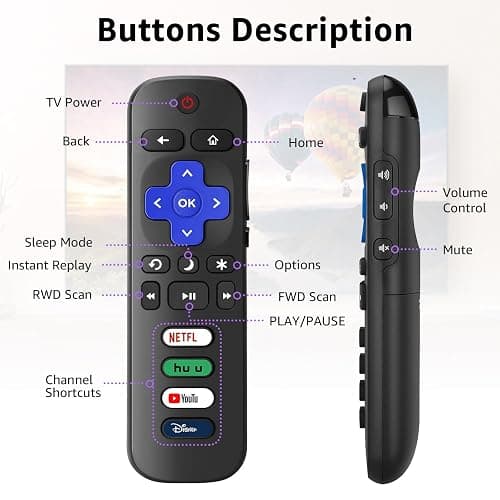 SOTATOO (Pack of 2) Replacement Remote for Roku TV with Soft Protective Case(Glow in the Dark), Remote Compatible with TCL/Hisense/Sharp/Philips/Onn/Element Roku TV (Not for Roku Stick,Box or Speaker) thumbnail 3