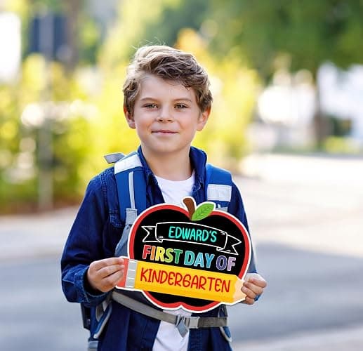 JUESMOS First and Last Day of School Chalkboard First Day of School Sign | 9.5"x11.8" Double Sided Apple Pencil Sign Back to School Supplies Reusable 1st Day of Kindergarten Preschool Photo Props Sign thumbnail 4