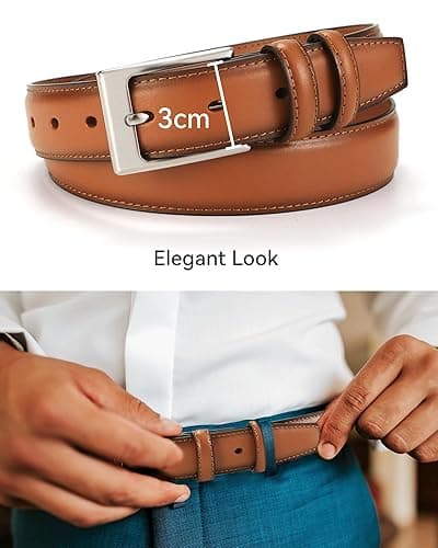 CHAOREN Cinturones Hombre Cuero, Cinturón Hombre Ancho 30mm, Cinto Homem Negro Marron Adecuado Para Ropa Formal u Ocasiones de Negocios thumbnail 3