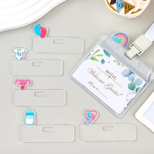 Sherr 6 Pcs Labor and Delivery Nurse ID Badge Topper Horizontal Cute Badge Toppers with Baby Feet Baby Bottle for Nurses Doctors Accessories Radiology Gift thumbnail 7