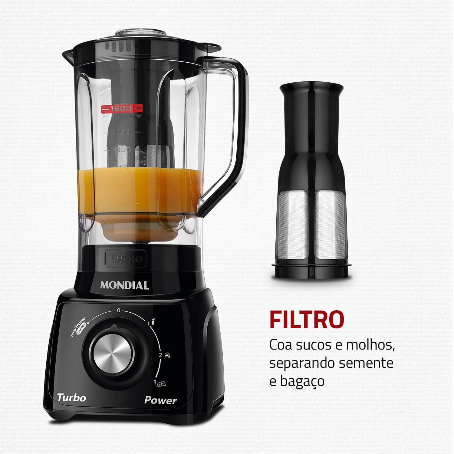 MONDIAL Liquidificador Turbo Power, Preto, 550W, 220V - L-99 FB thumbnail 4
