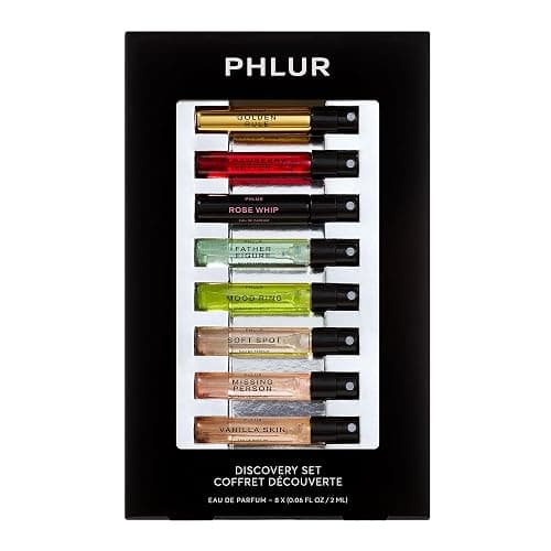 PHLUR Fragrance Discovery Set (2025) - 8pc Perfume Sample Set ft. New Releases Vanilla Skin, Rose Whip & Golden Rule - 2mL Mini Perfume Fine Fragrance Samples (8 x 2mL) - Image 1