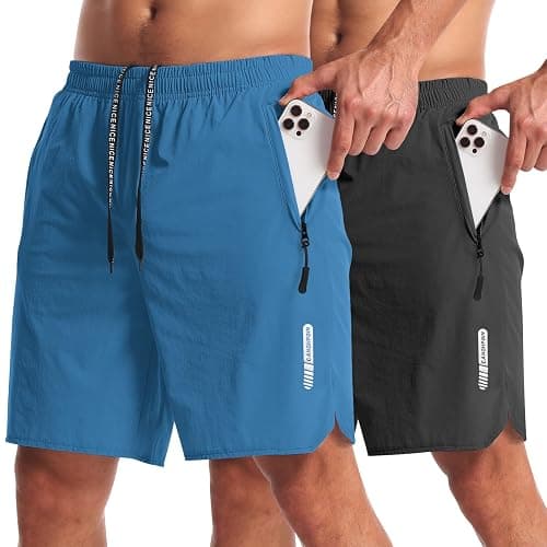 CANGHPGIN 2 Pack Mens Workout Athletic Shorts 7 inch Inseam Quick Dry Hiking Shorts Men Lightweight Sports Gym Shorts Running - Image 1