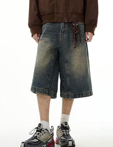 Baggy Jean Shorts Men Women Long Jorts Y2k Hip Hop Demin Shorts Vintage Skater Jeans Streetwear thumbnail 3