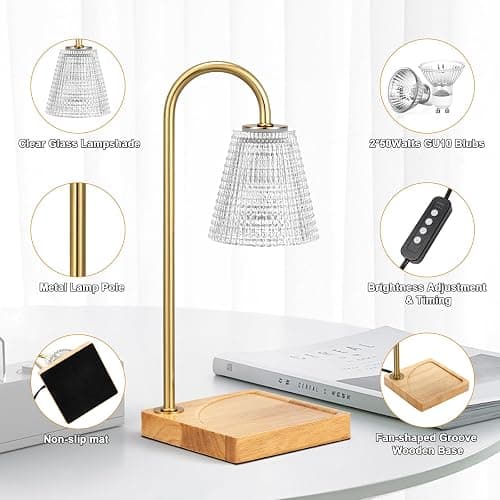 Fenmzee Candle Warmer Lamp with Timer - Inline Control, 4 Way Dimmer, Wax melt Warmer with 2 Blubs thumbnail 7