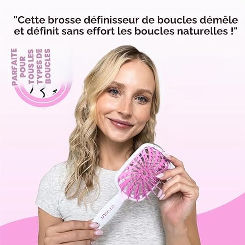 FHI Heat UNbrush Plus Brosse à cheveux bouclés pour un démêlage doux et efficace sur les types de cheveux humides ou secs fragiles, brosse démêlante avec 84 poils UltraFlex, ultra légère, ventilée thumbnail 2