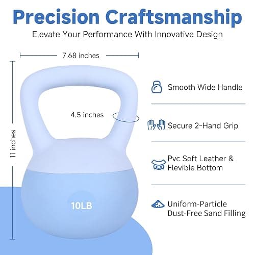 Leikefitness Soft Kettlebells,Sand Filled Weights for Women and Men,Color Coded Anti Slip Soft Kettlebells,Home workout thumbnail 2