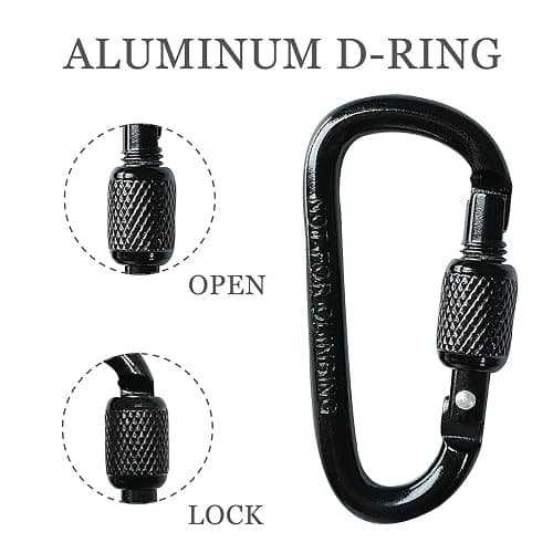YUCHIYA 8 Pack D-Shape Carabiner Clasp with Screw Gate, 2.2 Inch Mini Keychain Clip Key Chain Buckle, Aluminum Alloy Keyrings Hook for Outdoor Hiking not for Climbing thumbnail 3