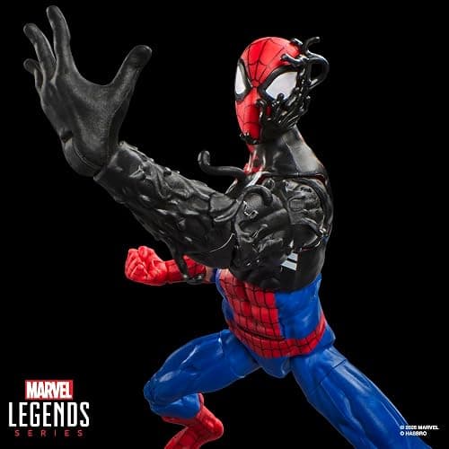 Marvel Legends Series Secret Wars Spider-Man (Alien Costume), Retro Comics Collectible 6 Inch Action Figure with Lenticular Shield thumbnail 4