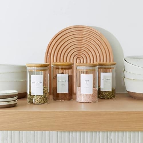 Minimalist Spice Labels for Glass Jars - 142 Spice Jar Labels Preprinted Waterproof, White Rectangle Herb Stickers, Seasoning Herb Containers Kitchen Pantry Organization thumbnail 4