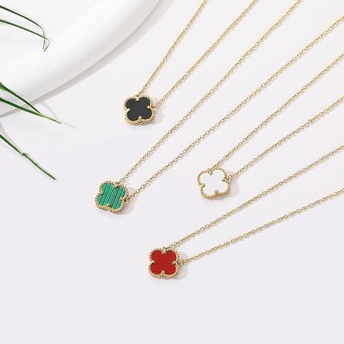 AIPPK Clover Pendant Necklace for Women 18K Gold Plated Four Leaf Clover Necklaces Lucky Simple Jewelry Gifts for Women thumbnail 7