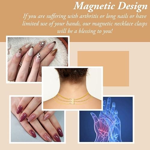 Bonison Necklace Layering Clasp - 18K Gold Plated Multiple Necklace Clasp Set, Magnetic Chain Separator & Extender for Women, Practical Mother's Day Jewelry Gifts for Mom thumbnail 4