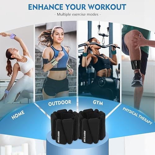 BECOJADDE Ankle Weights Set of 2 (1 lb/2 lb/3 lb Each) Adjustable Wrist Weights for Women Men Wearable Arm Leg Weight for Pilates, Running, Walking, Workout, Yoga thumbnail 6