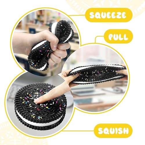 Gytera Sticky Cookie Squishies Fidget Toys Adults, Squeeze Toys Sensory Toys for Kids with Autism, Stress Balls for Adults Fidgets Birthday Gifts Party Favors for Kids(1 Pack Large Black) thumbnail 3