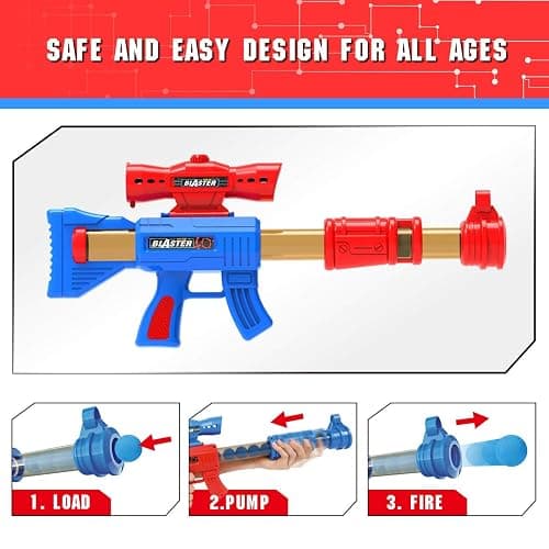 YEEBAY Shooting Game Toy for Age 6, 7, 8,9,10+ Years Old Kids, Boys - 2pk Air Guns & Shooting Target & 24 Foam Balls - Ideal Gift - Compatible with Toy Guns thumbnail 2