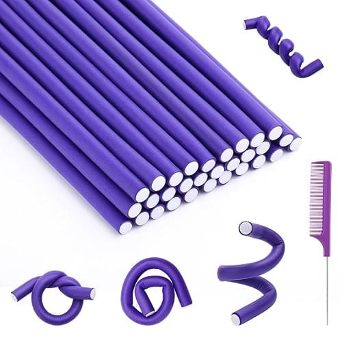 30Pcs Small Foam Hair Curlers, 9.45" Length x 0.47" Diameter, No-Heat Flexible Curling Rods for Short, Medium and Long Hair - Image 1