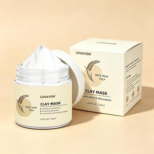LOVAYON Rice Clay Mask Hydrating Mud Mask for Pore Cleansing 4 oz | Rice Clay mask with rice extract, kaolin clay gently cleanses pores while controlling sebum for smooth, hydrated-looking skin thumbnail 8