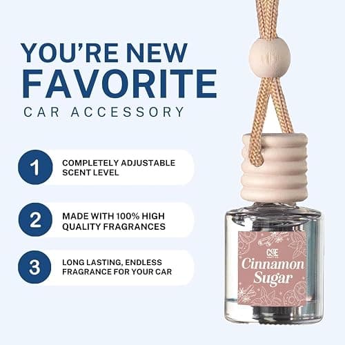 CANDECraftCo Car Air Hanging Fragrance Oil, Car Auto Freshener for Essential Oils, Scents Fragrance Aromatherapy Automobile Diffuser, Long Lasting (Cinnamon Sugar + Sugar Cookie) thumbnail 2